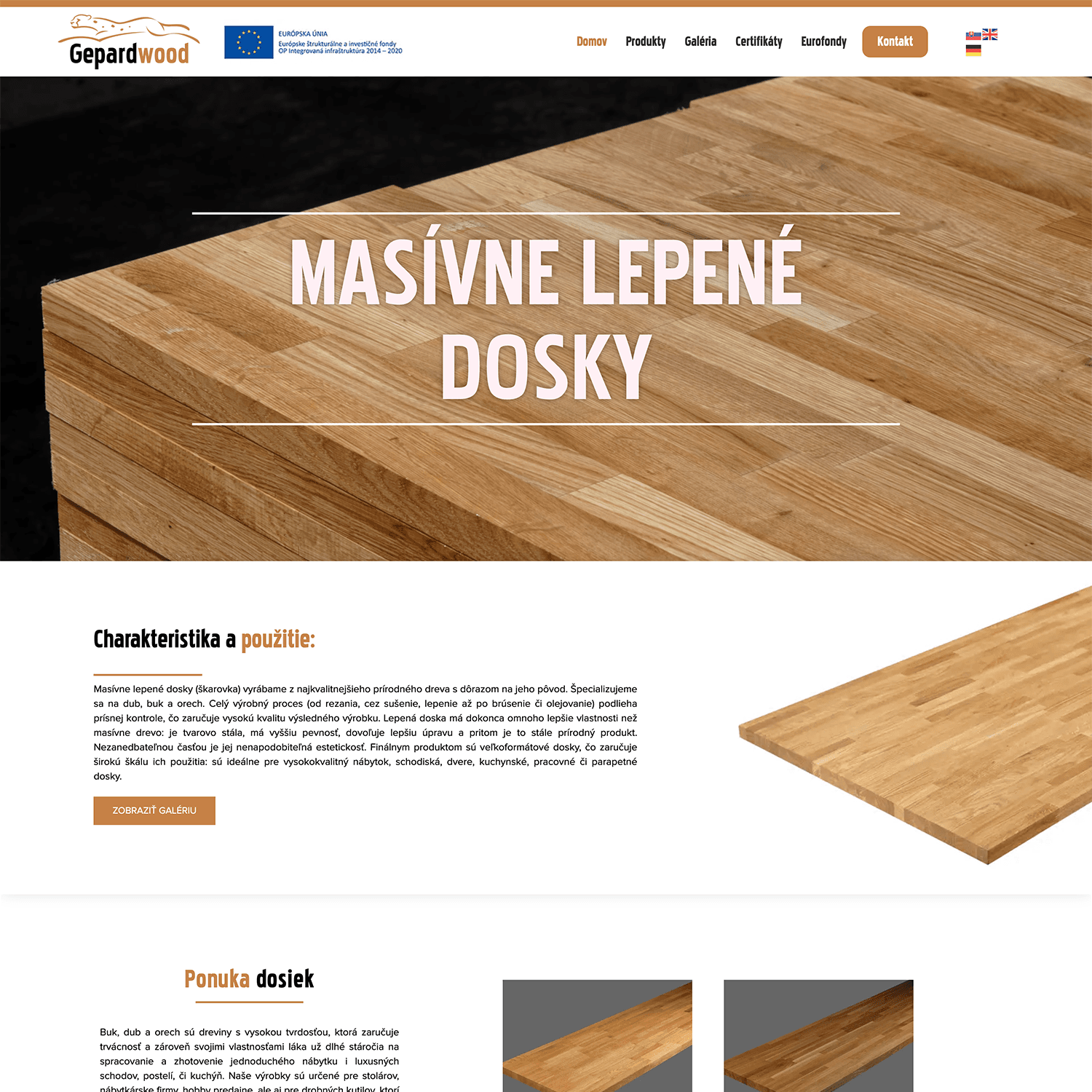 GepardWood webová stránka